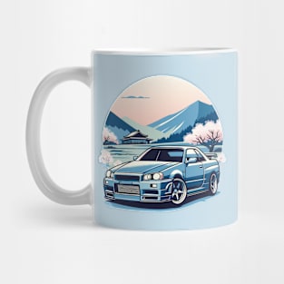 Blue Skyline R34 GTR Mug